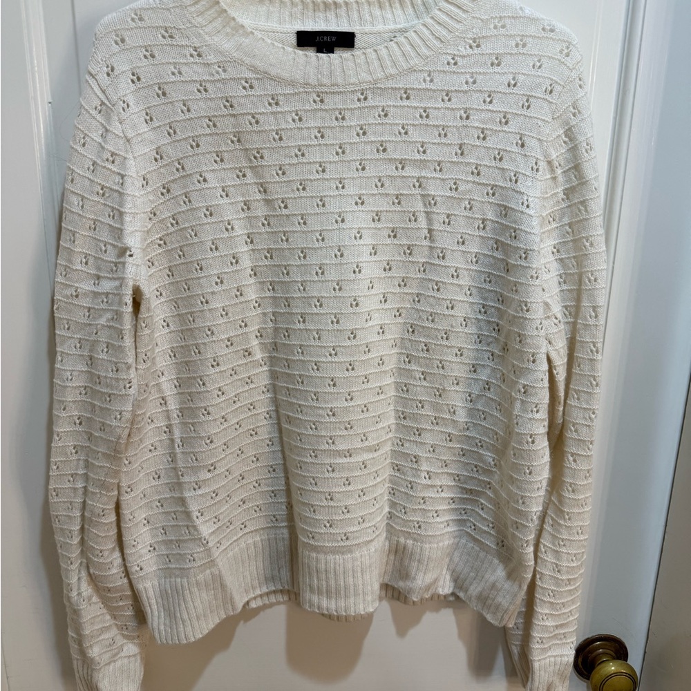 J. Crew Ivory Patterned Women's Sweater